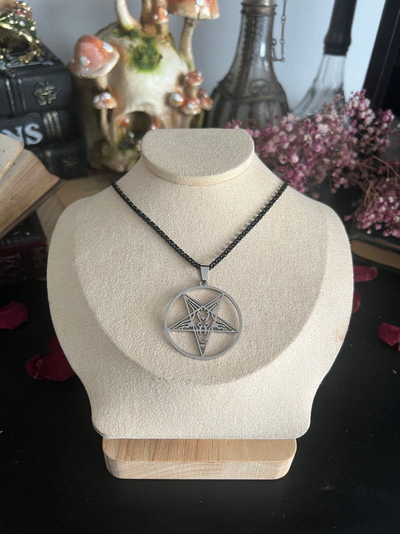 Halskette Baphomet Satan Schwarz