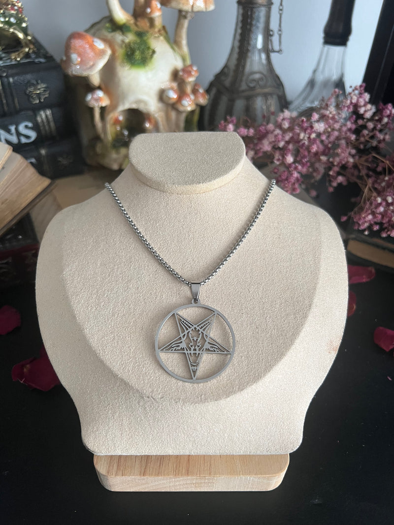 Halskette Baphomet Satan Schwarz