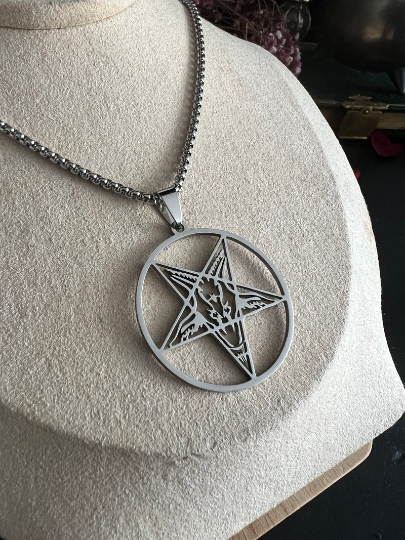 Halskette Baphomet Satan Schwarz