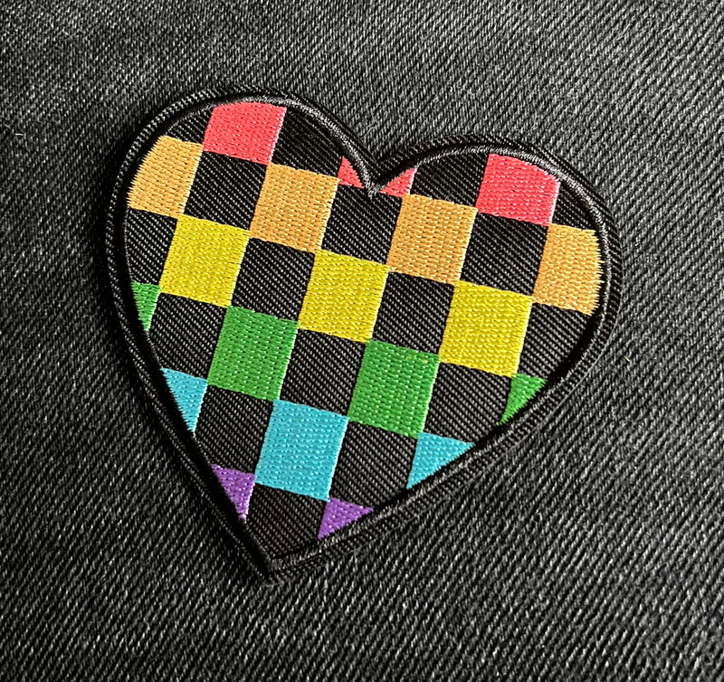 Pride-Schachbrett-Herz Patch