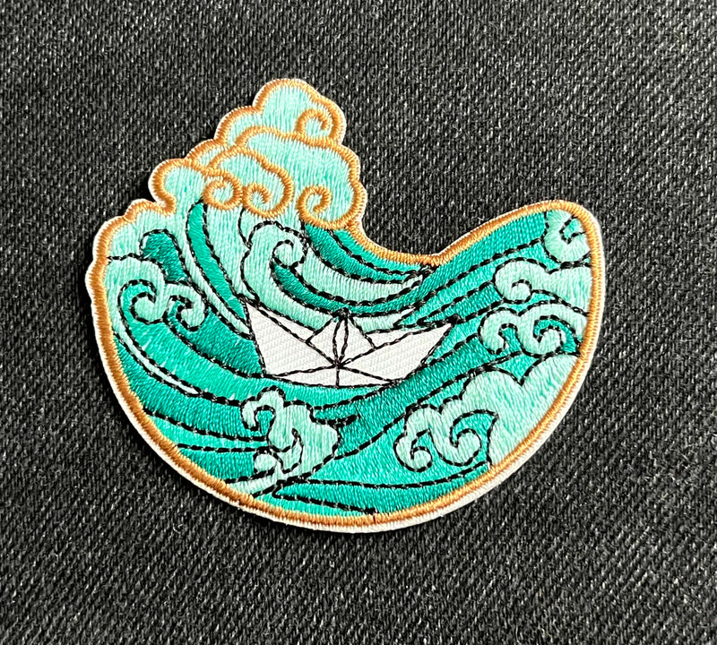 Origami Ocean Wave Patch