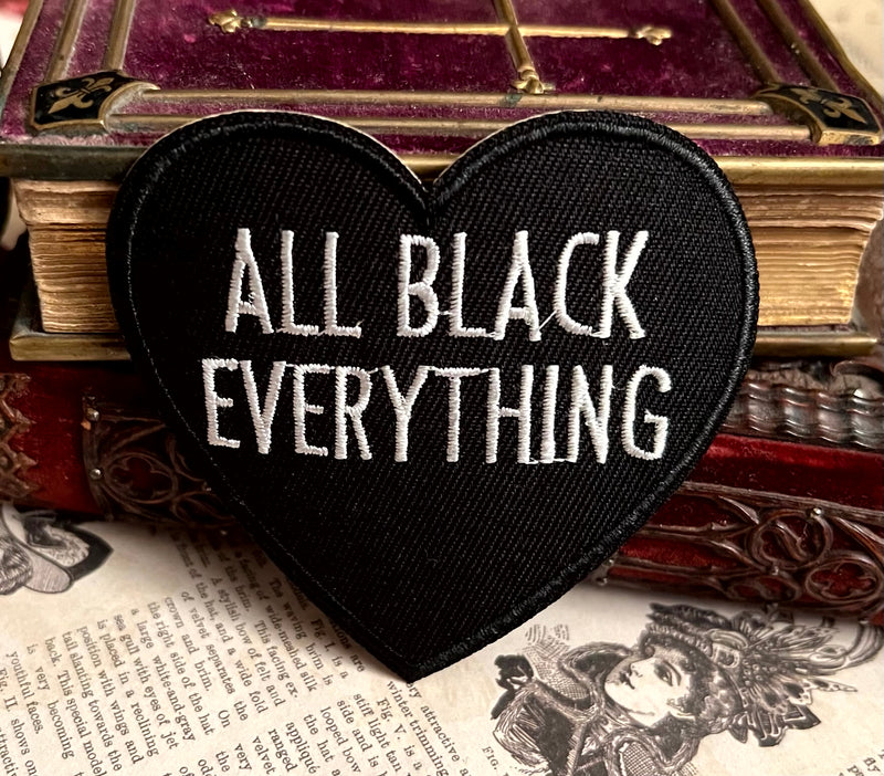 All Black Everything Heart Patch