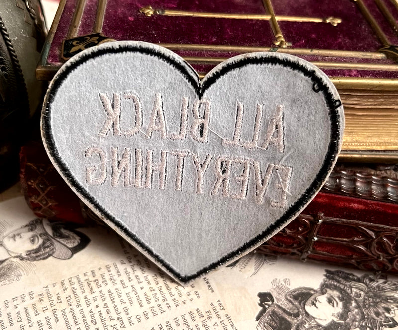 All Black Everything Heart Patch
