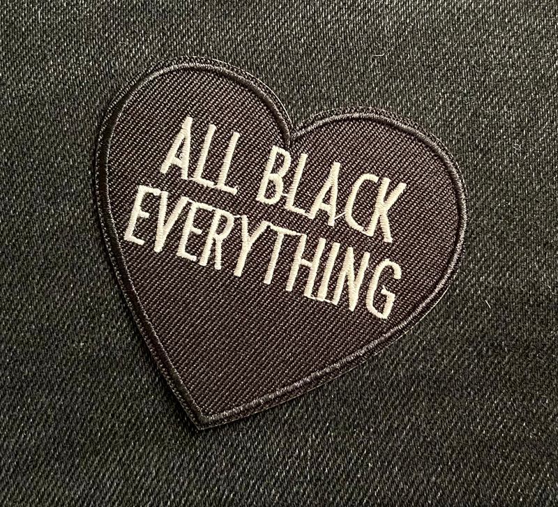All Black Everything Heart Patch