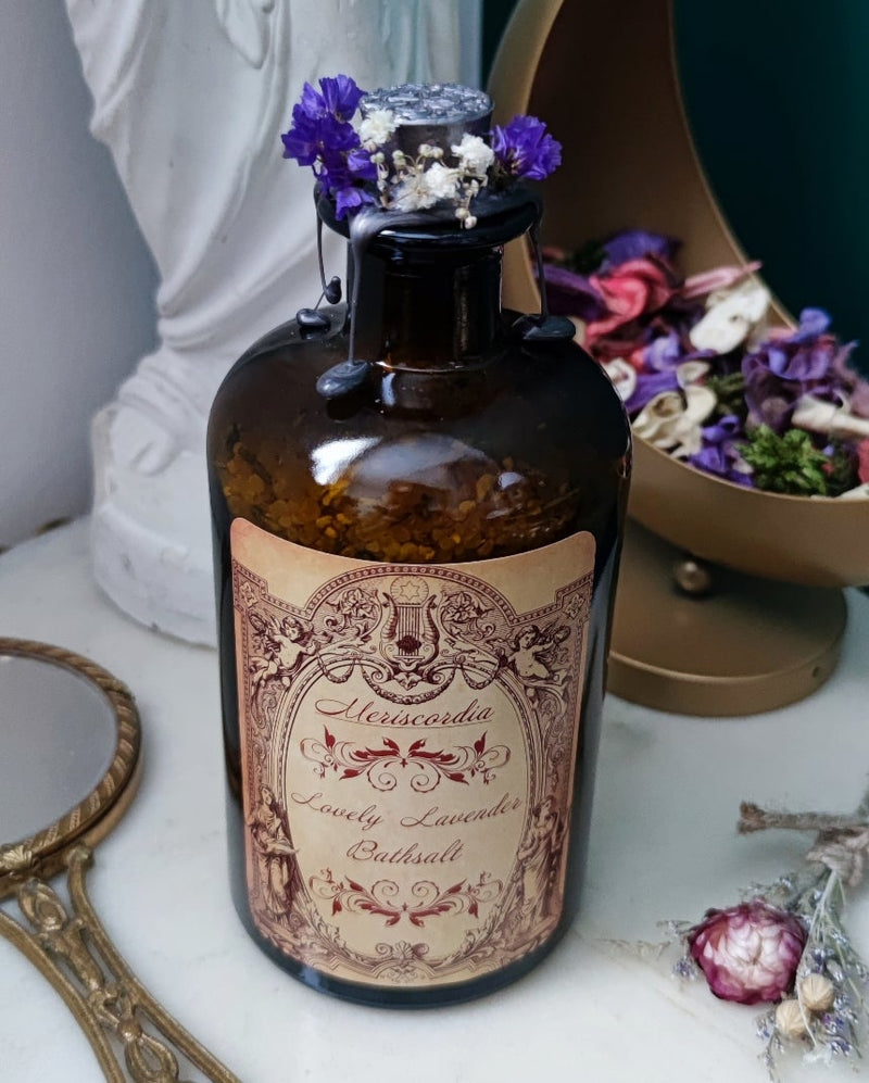 Badesalz mit Lavendelduft „Lovely Lavender“ Vegan (500ml–braun)
