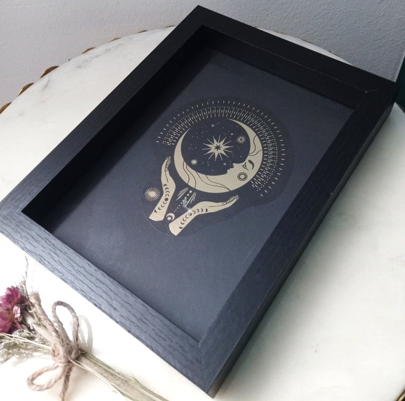 Wicca Crescent Moon Deko Bilderrahmen