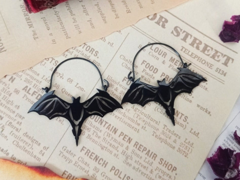 Fledermaus Ohrringe Schwarz