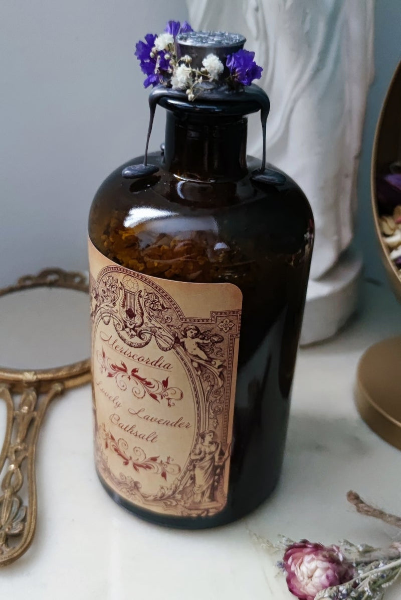 Badesalz mit Lavendelduft „Lovely Lavender“ Vegan (500ml–braun)