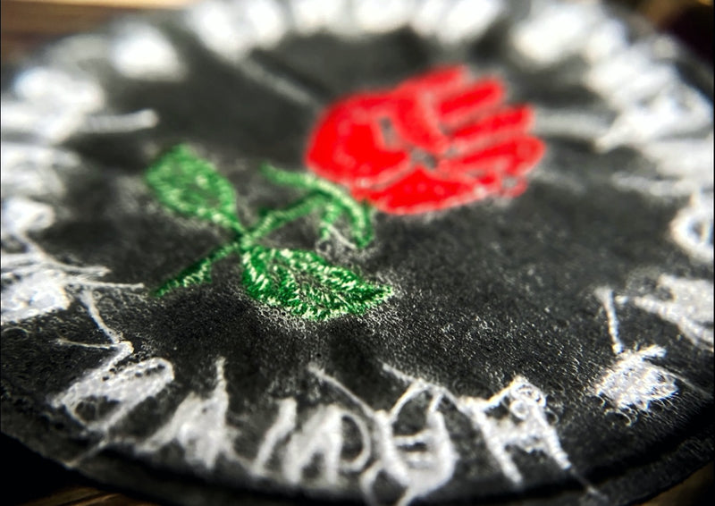 Crimson Rose of Resistance Iron On Patch – Women’s Rights = Human Rights