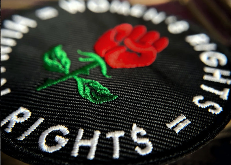 Crimson Rose of Resistance Iron On Patch – Women’s Rights = Human Rights
