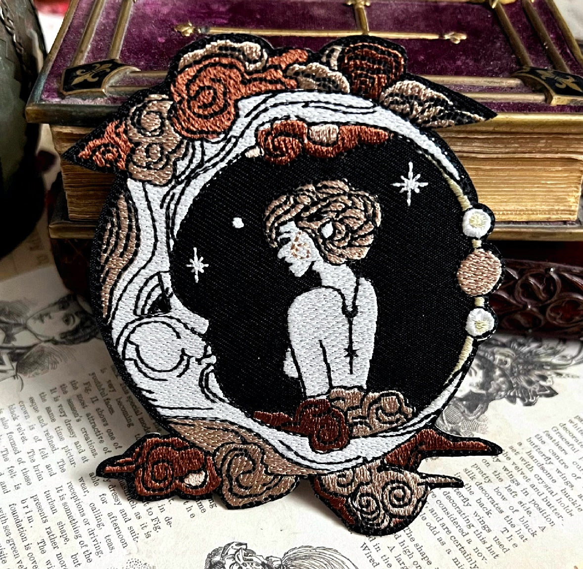 Mystic Celestial Moon Goddess Iron On Patch