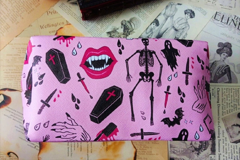 Pink Gothic Vampire Horror Halloween Theme Kosmetiktasche