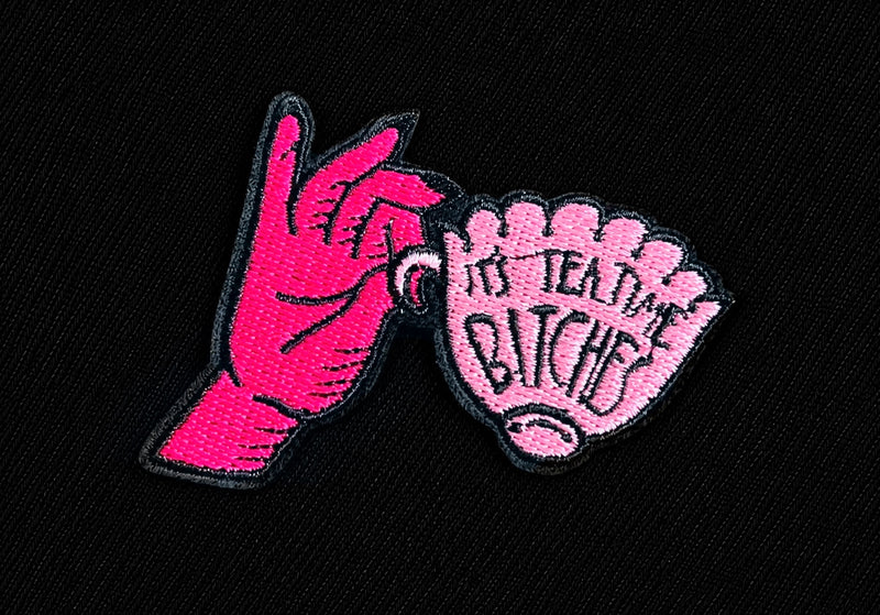 Teatime Bitch Iron On Patch – Witch’s Afternoon Tea Statement