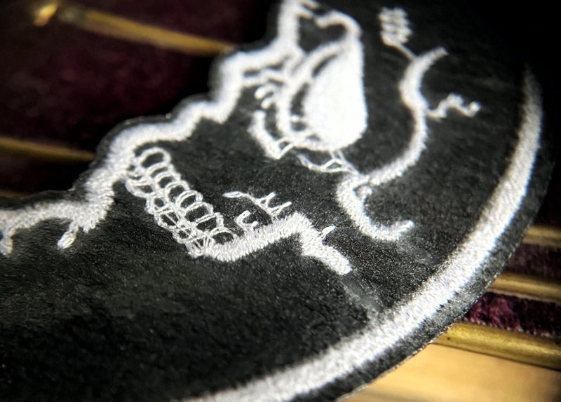 Mystic Crescent Moon Skull Iron On Patch