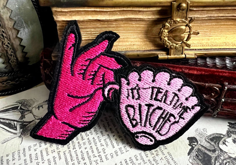 Teatime Bitch Iron On Patch – Witch’s Afternoon Tea Statement