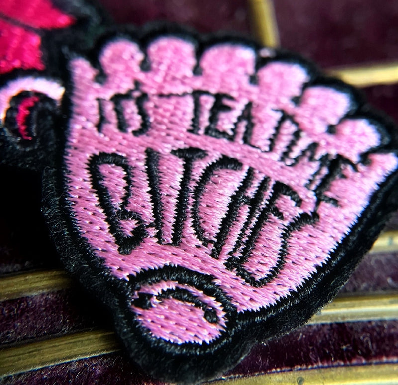 Teatime Bitch Iron On Patch – Witch’s Afternoon Tea Statement