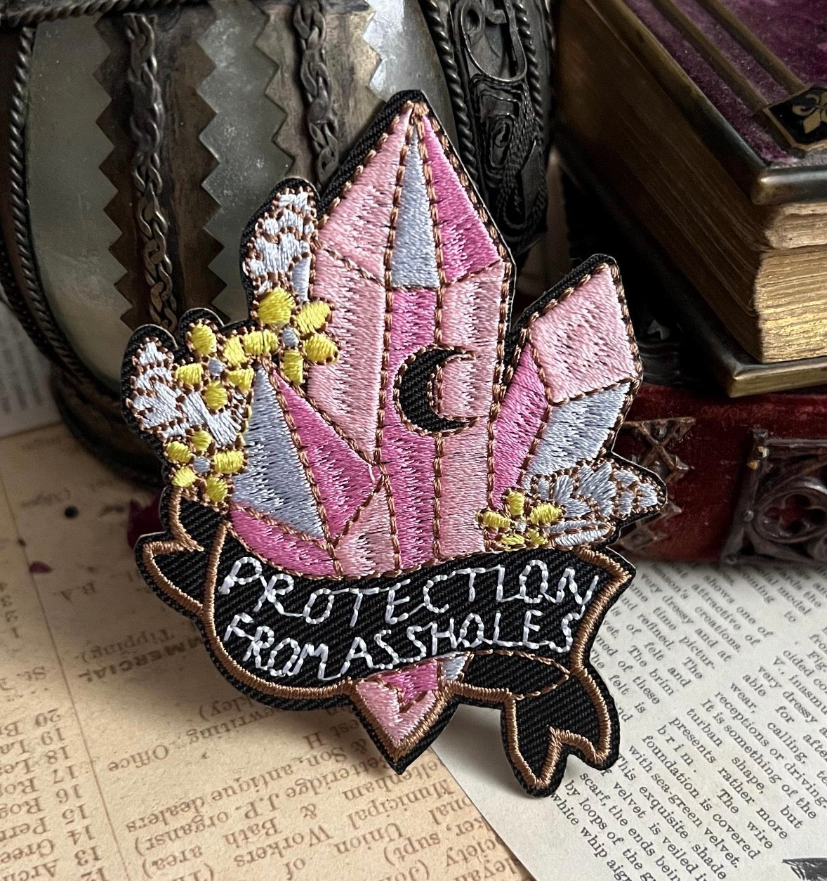 Protection From Assholes Crystal Iron On Patch – Witchy Protection Charm