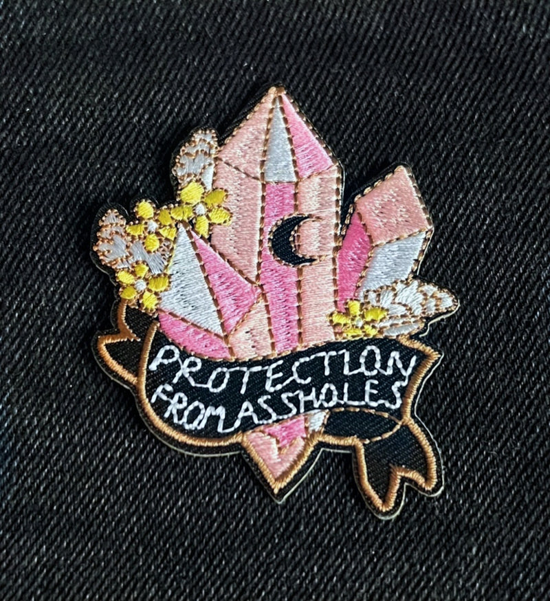 Protection From Assholes Crystal Iron On Patch – Witchy Protection Charm