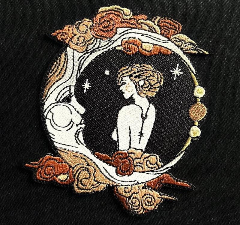 Mystic Celestial Moon Goddess Iron On Patch