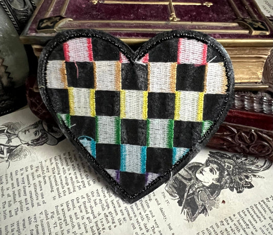 Pride-Schachbrett-Herz Patch