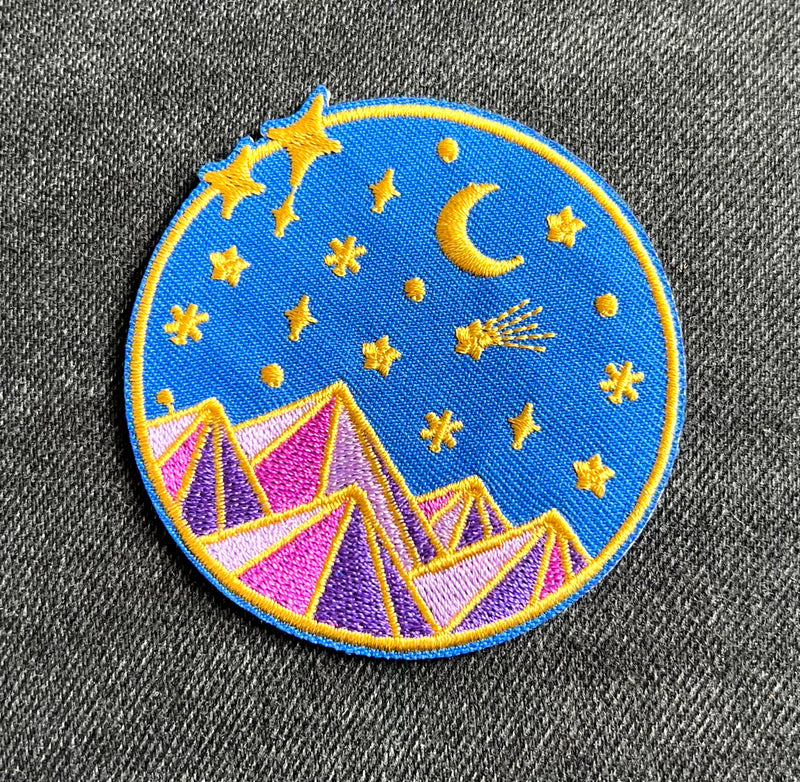 Mountain Scenery At Night Patch