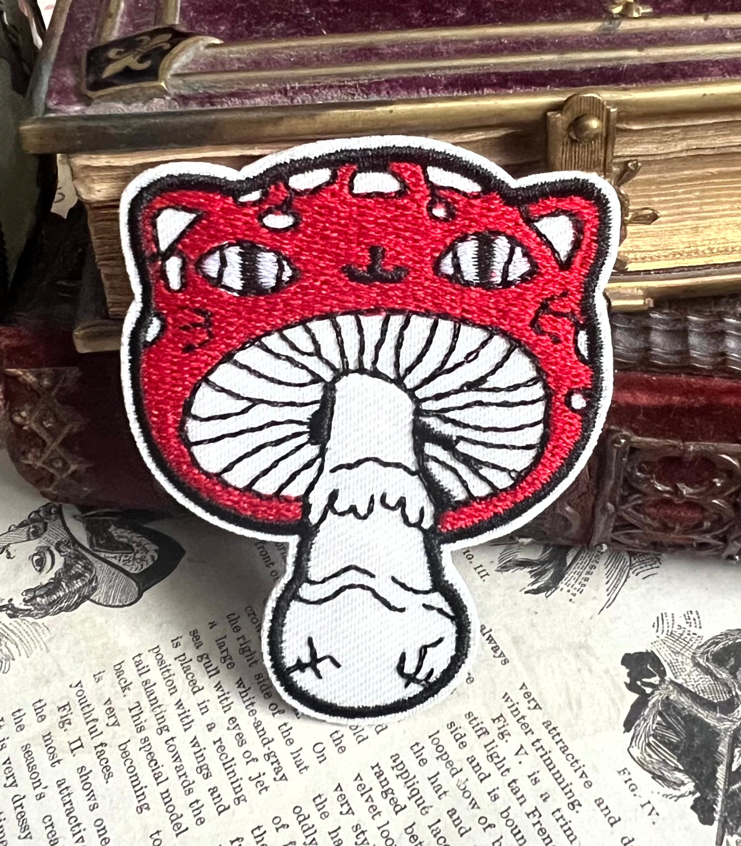 Cute Poisonous Cat-Mushroom Patch