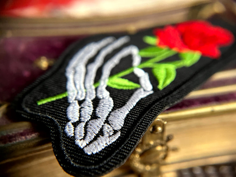 Rose Skeleton Hand Patch