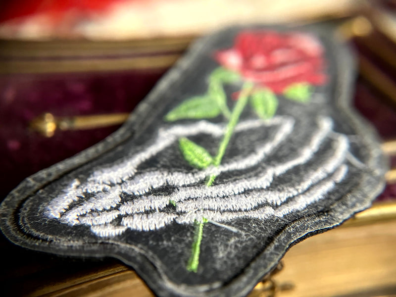 Rose Skeleton Hand Patch