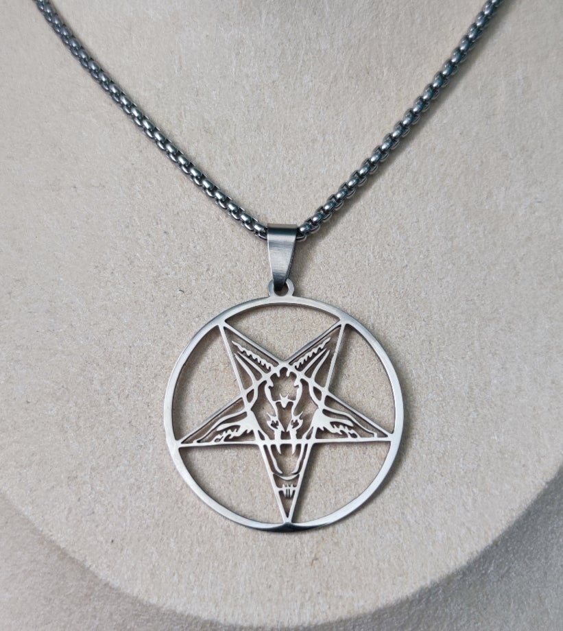 Halskette Baphomet Satan Silber