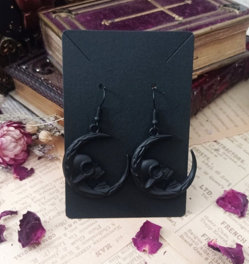 Crescent Skull Moon Ohrringe