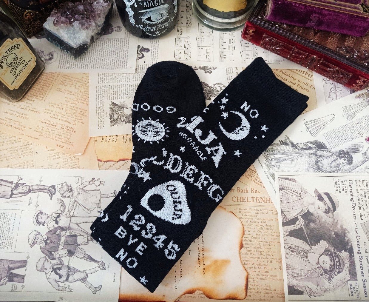 Ouija Spirit Board Overknee-Socken